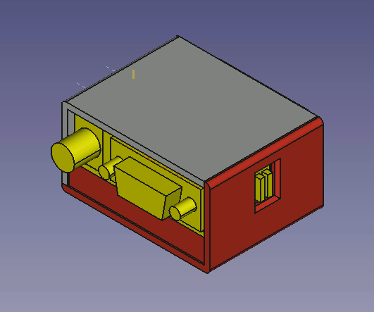 CAD model krabičky na Falcon VGA adapter