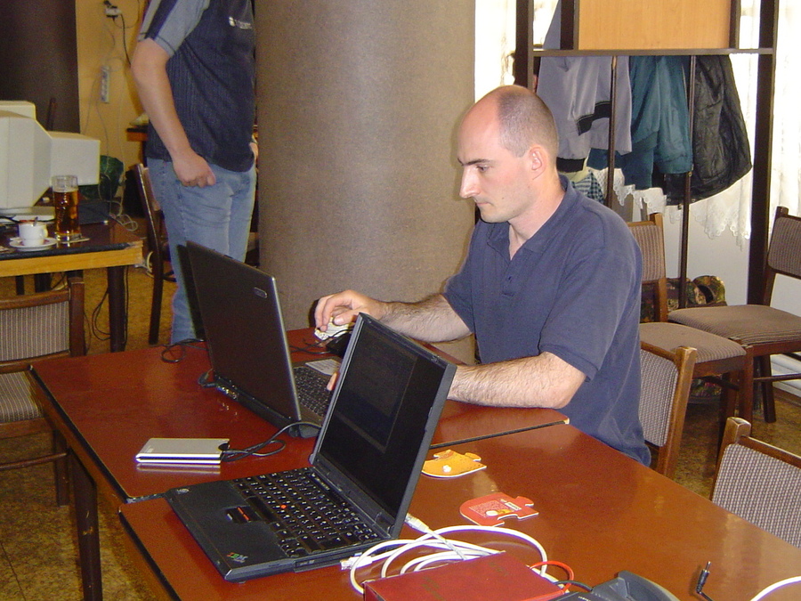 Petr Stehlik prepares his presentation