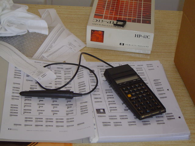 HP-41C with barcode reader