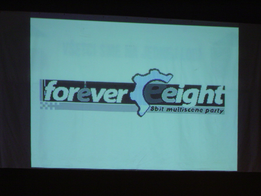 Forever-e logo on big screen