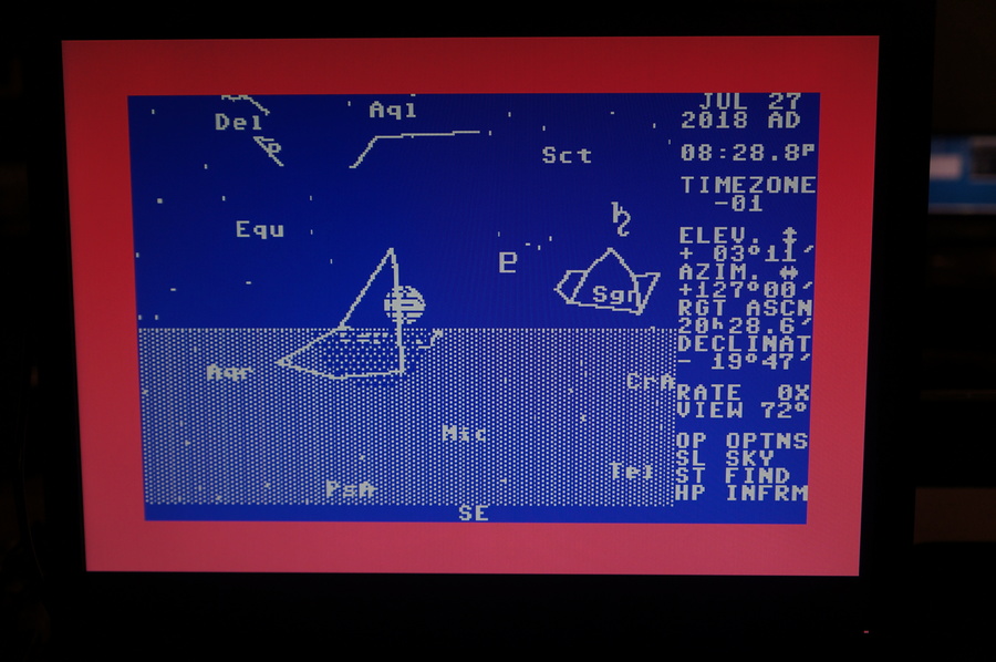 Lunar eclipse displayed on 8bit Atari Planetarium