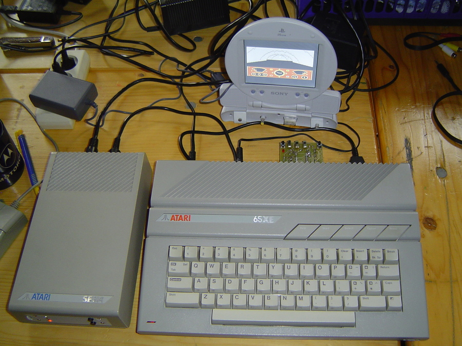 Atari 800XE with SIO2IDE and Sony PSX LCD