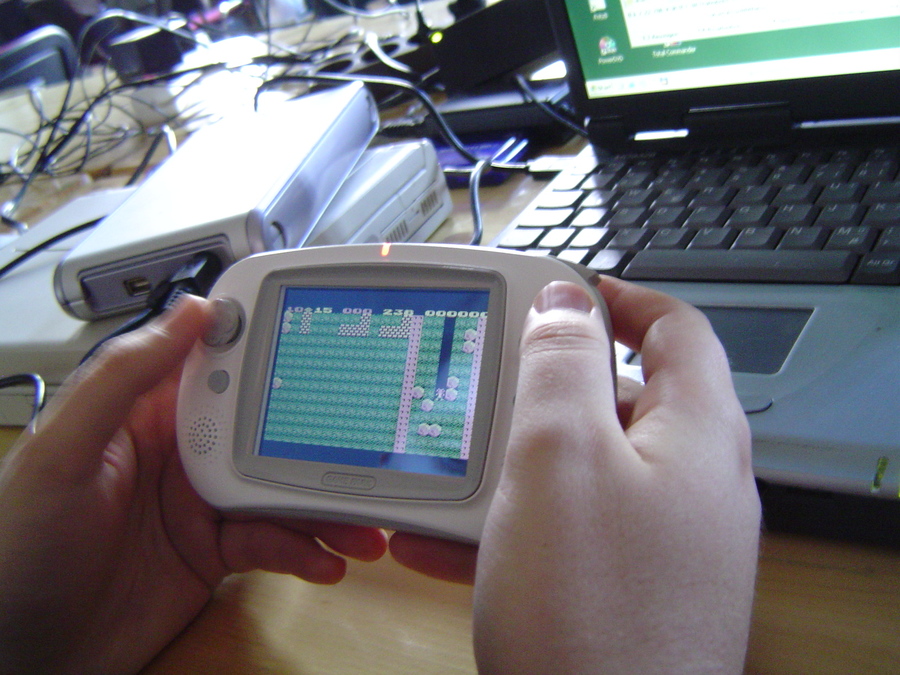 GamePark32 handheld running atari800